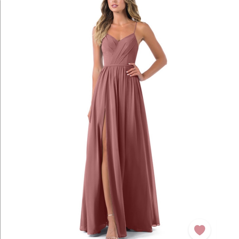 Azazie Cora in desert rose, size 0 with custom aspects. Never worn
